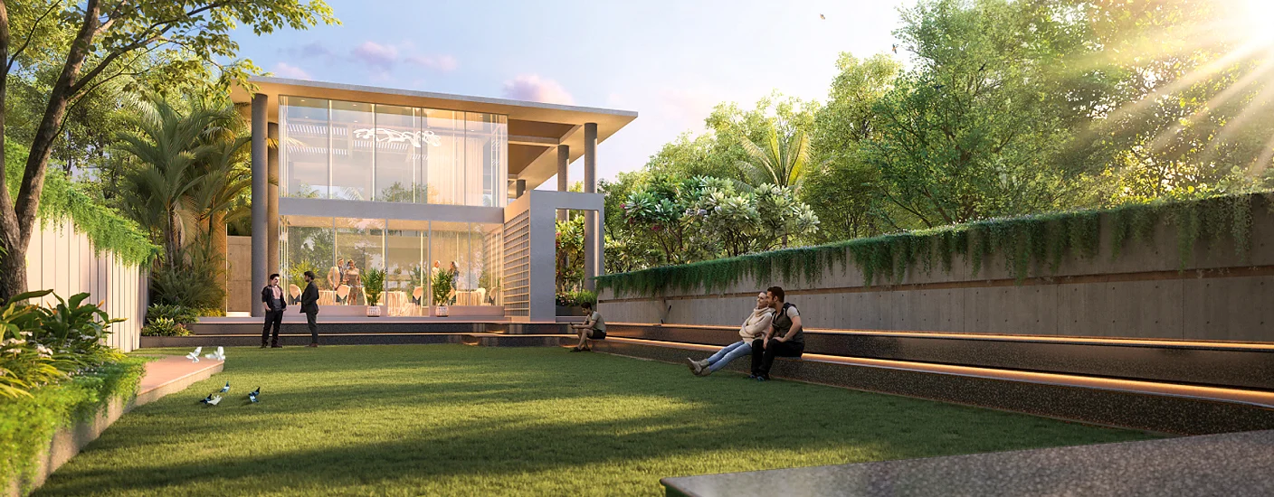 Clubhouse interior at Mangalam Momento Moshi — premium lifestyle amenity